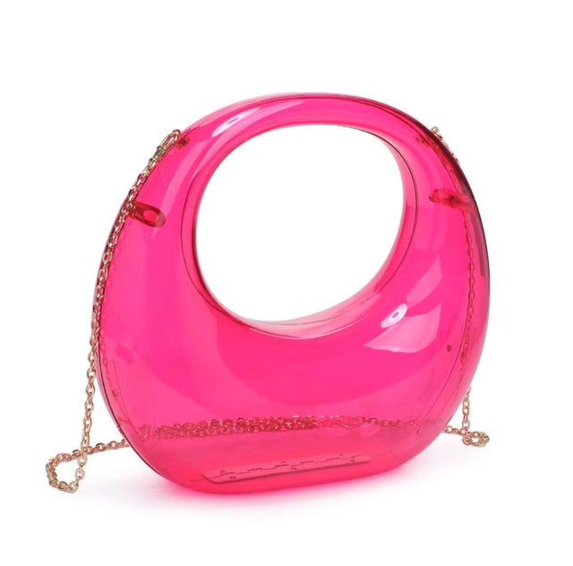Neon pink cheap transparent bag