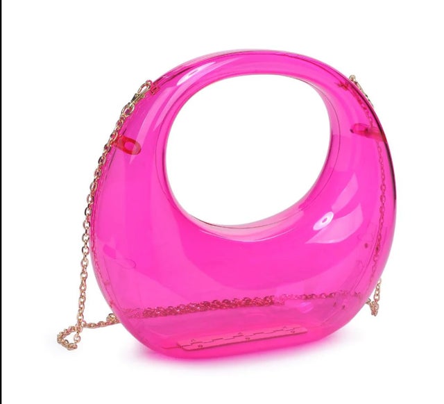 Neon pink clearance clear purse